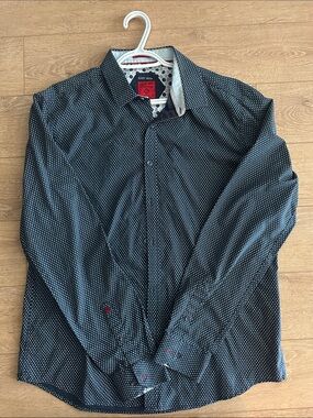 Point Zero Navy Microdot Dress Shirt